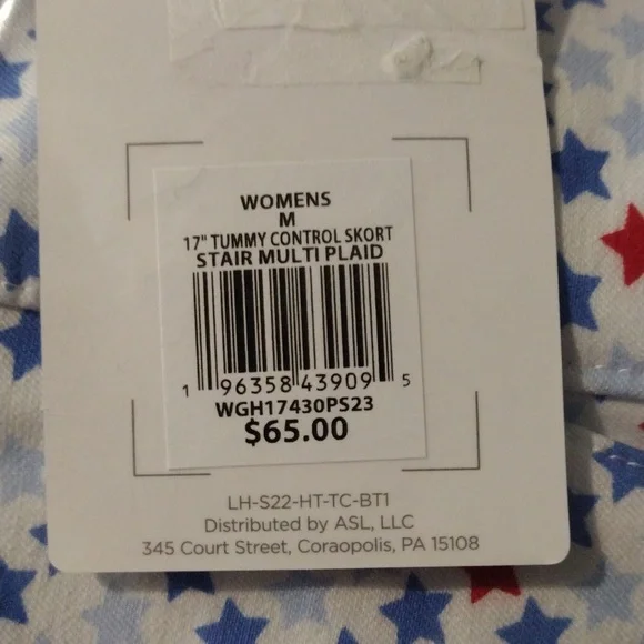 NWT🔥Tummy Control Lady Hagen Skort Red & Blue Stars 🤩 XS or Med - Picture 14 of 14